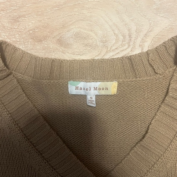 Hazel Moon Mushroom Cardigan Brown Cropped Knit Cottagecore Naturecore Sz Small - Picture 6 of 8